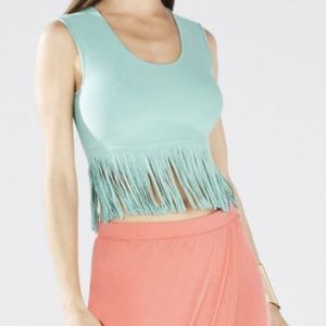 Mint Green Fringe Crop Top